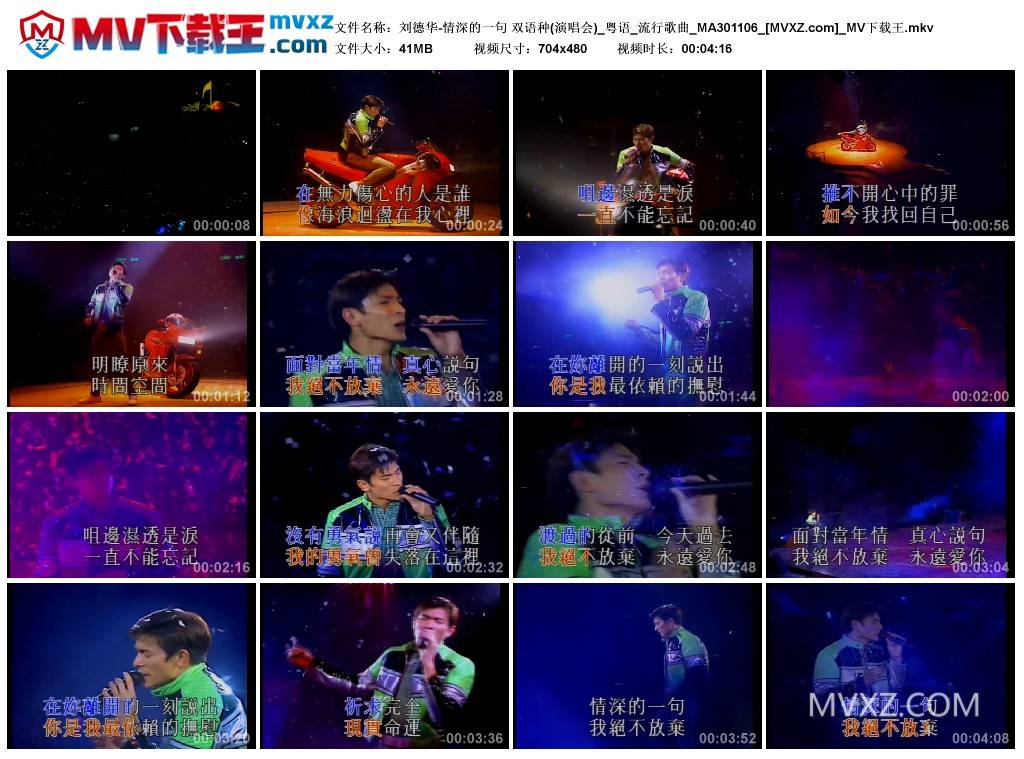 刘德华-情深的一句 双语种(演唱会)_粤语_流行歌曲_MA301106